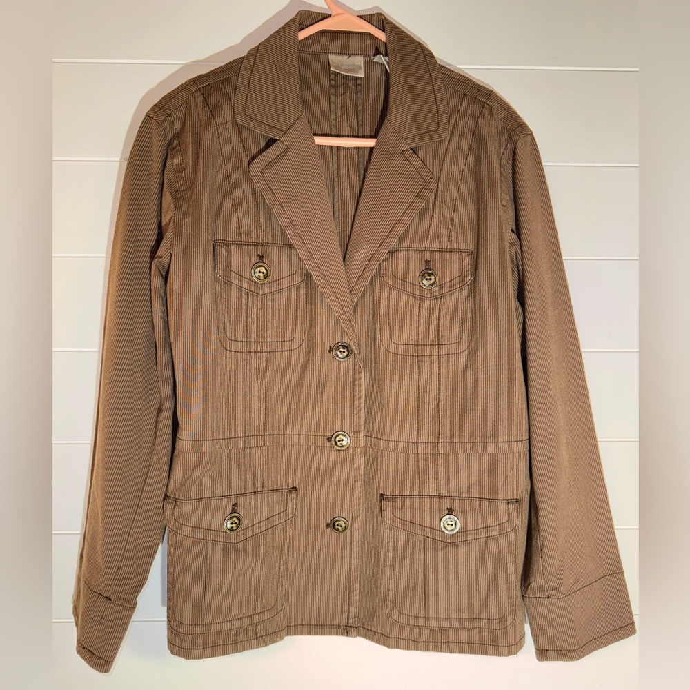 Chico's Brown Blazer with Utility Safari Style